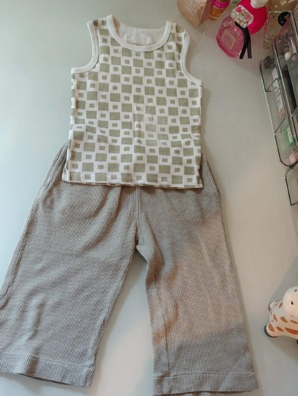 100% Cotton Tank and Waffle Knit Lounge Pants Set Size 3T
